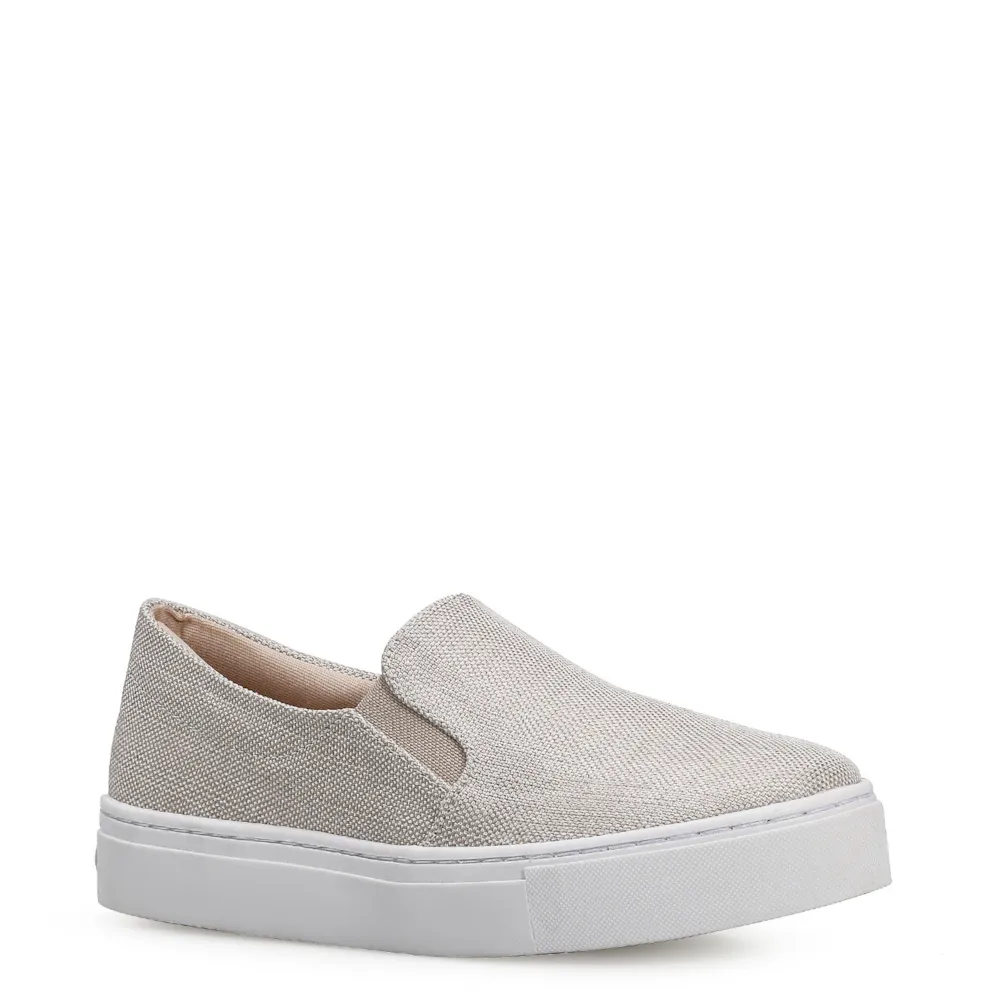 Slip On Tecido Cru/Branco