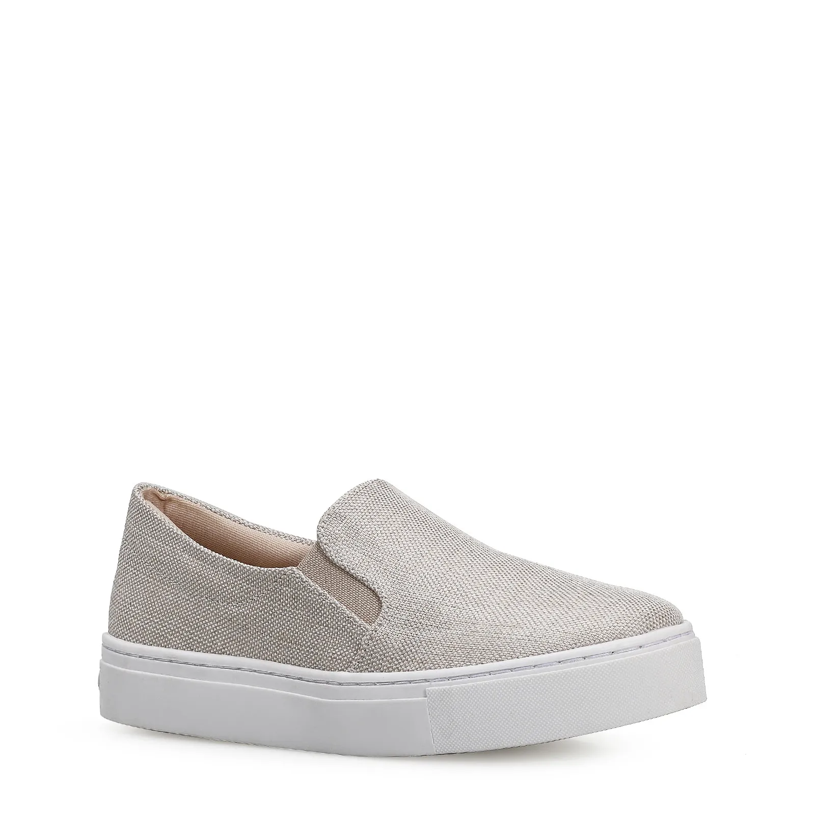 Slip On Tecido Cru/Branco