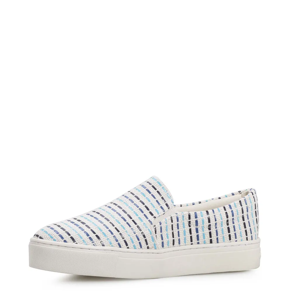 Slip On Tecido/Trama Tricolor Azul - imagem 4