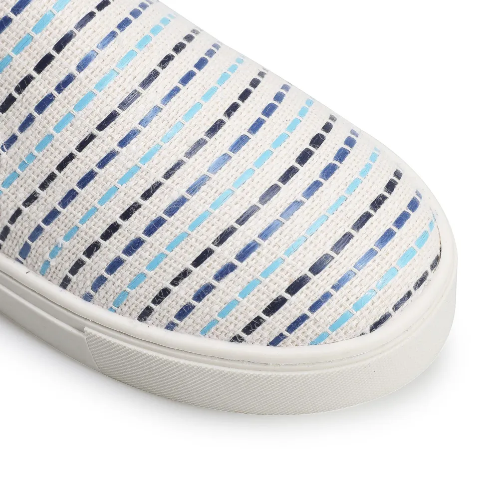 Slip On Tecido/Trama Tricolor Azul - imagem 6