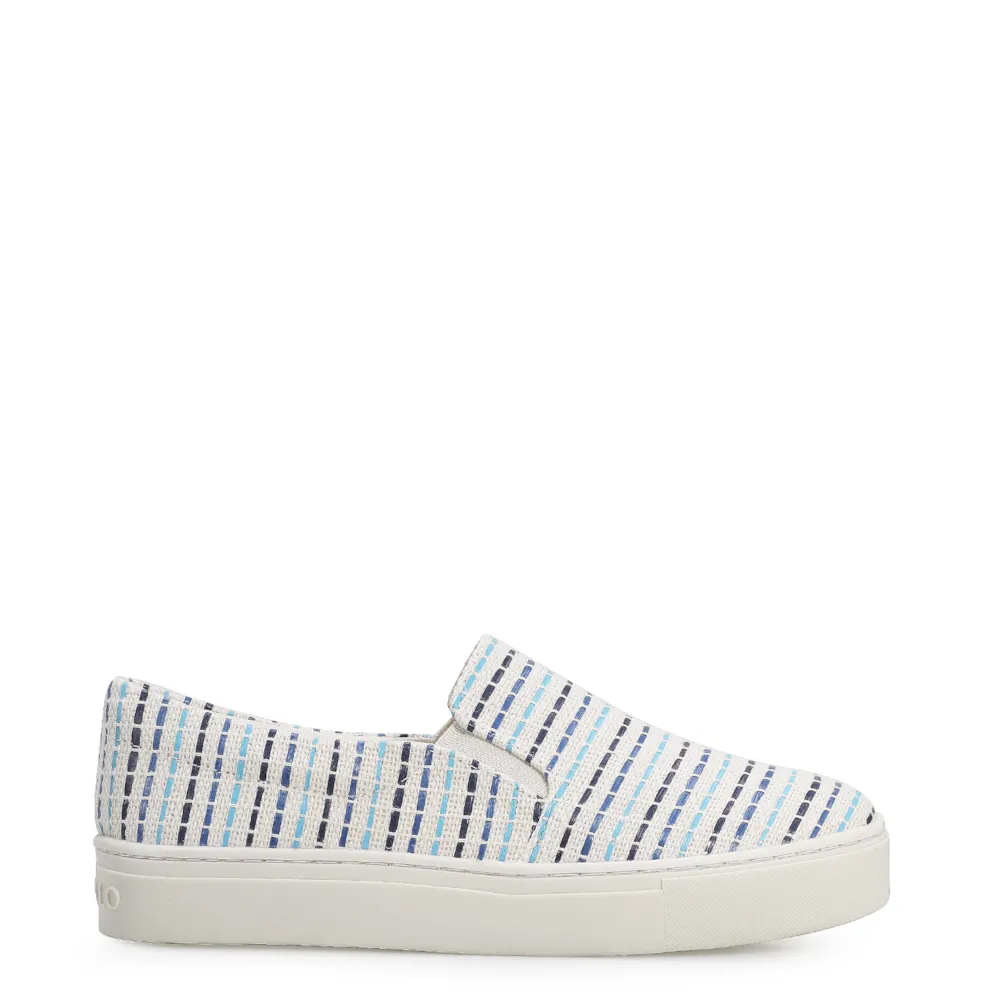 Slip On Tecido/Trama Tricolor Azul - imagem 2