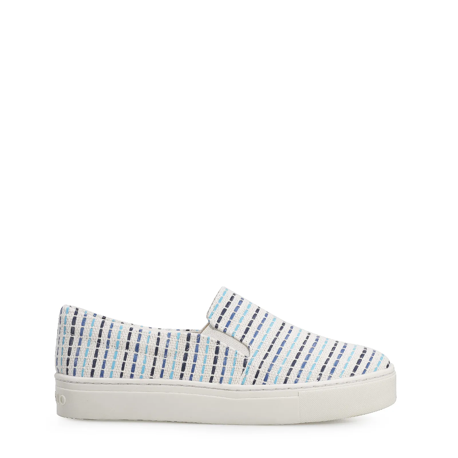 Slip On Tecido/Trama Tricolor Azul