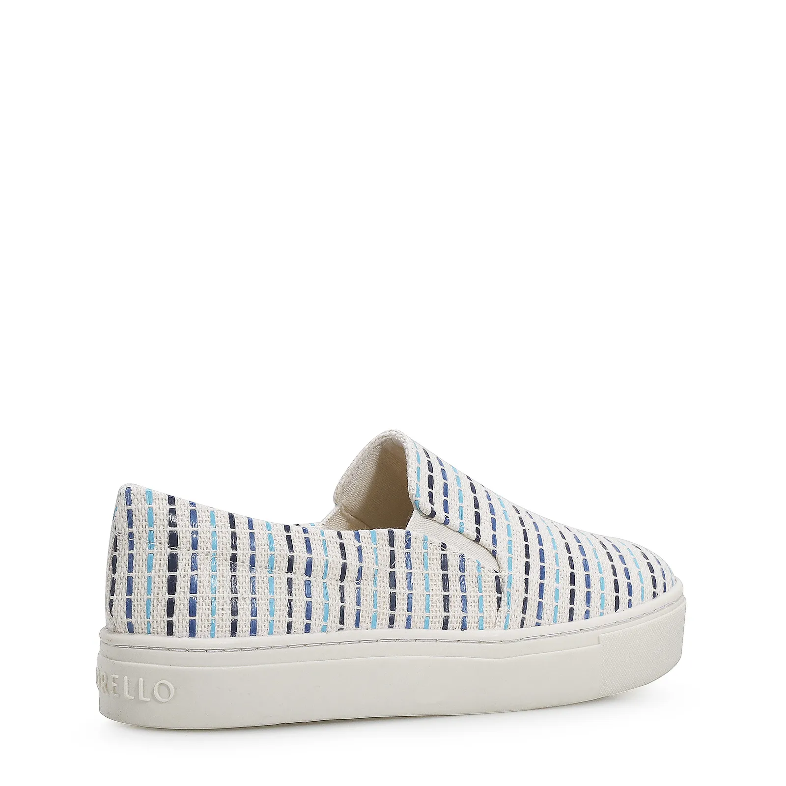 Slip On Tecido/Trama Tricolor Azul