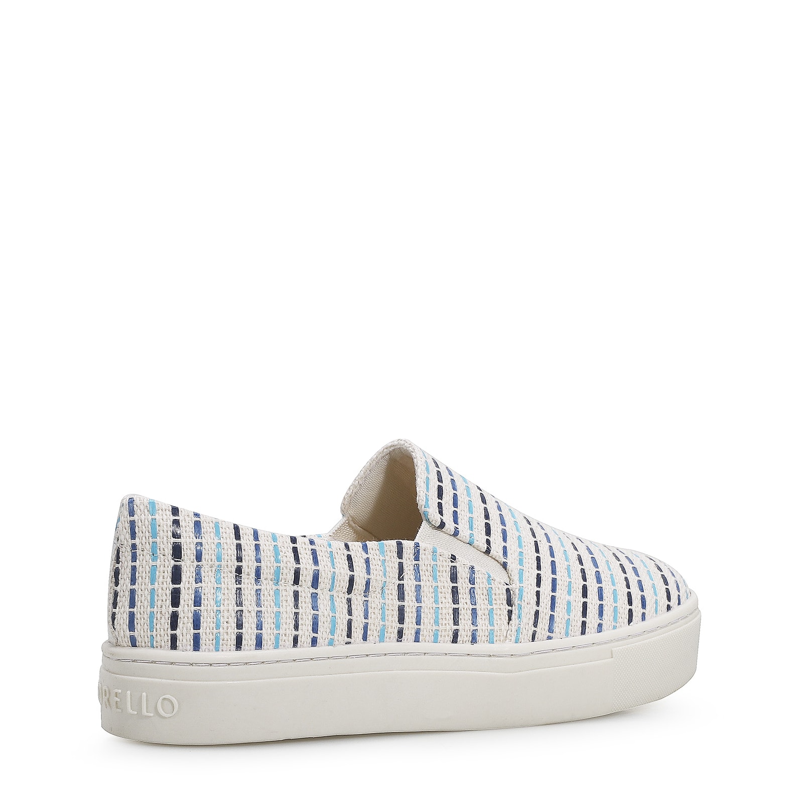 Slip On Tecido/Trama Tricolor Azul
