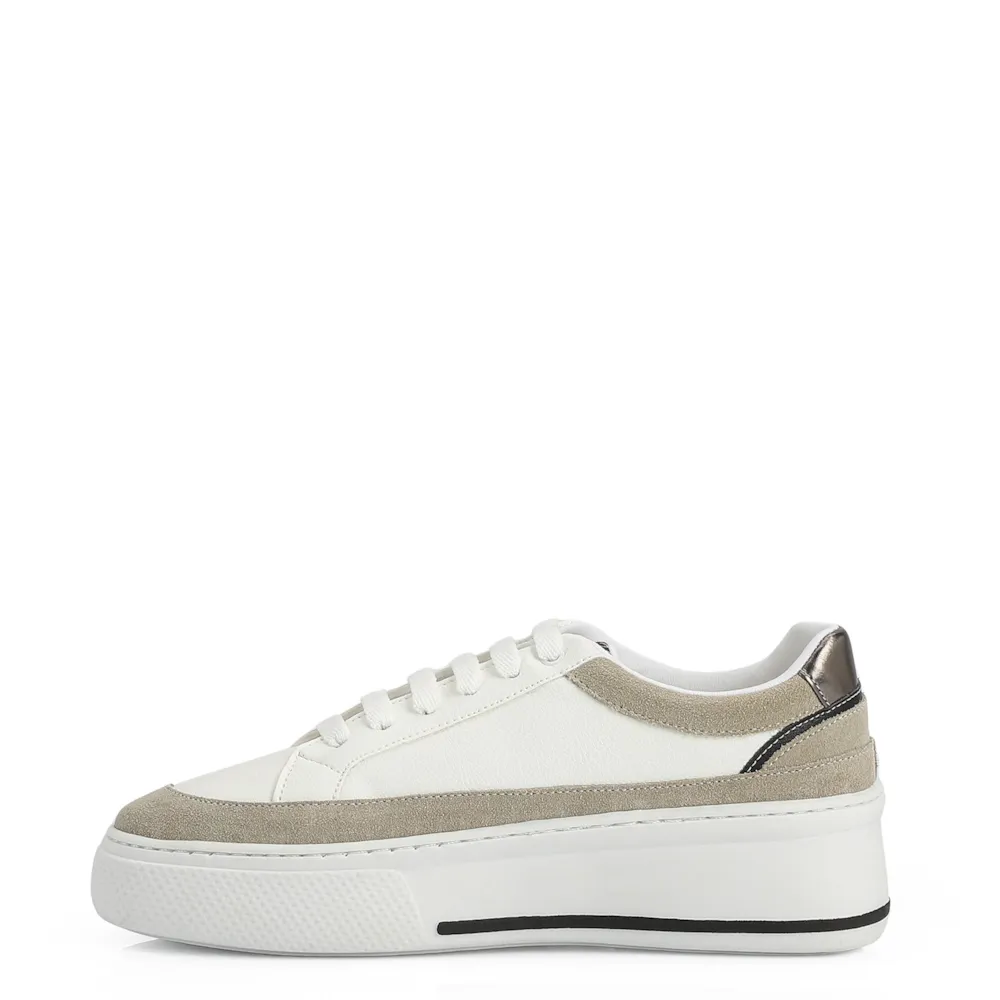 Tênis Alt Branco / Camurça Off White / Couro Pewter - imagem 4