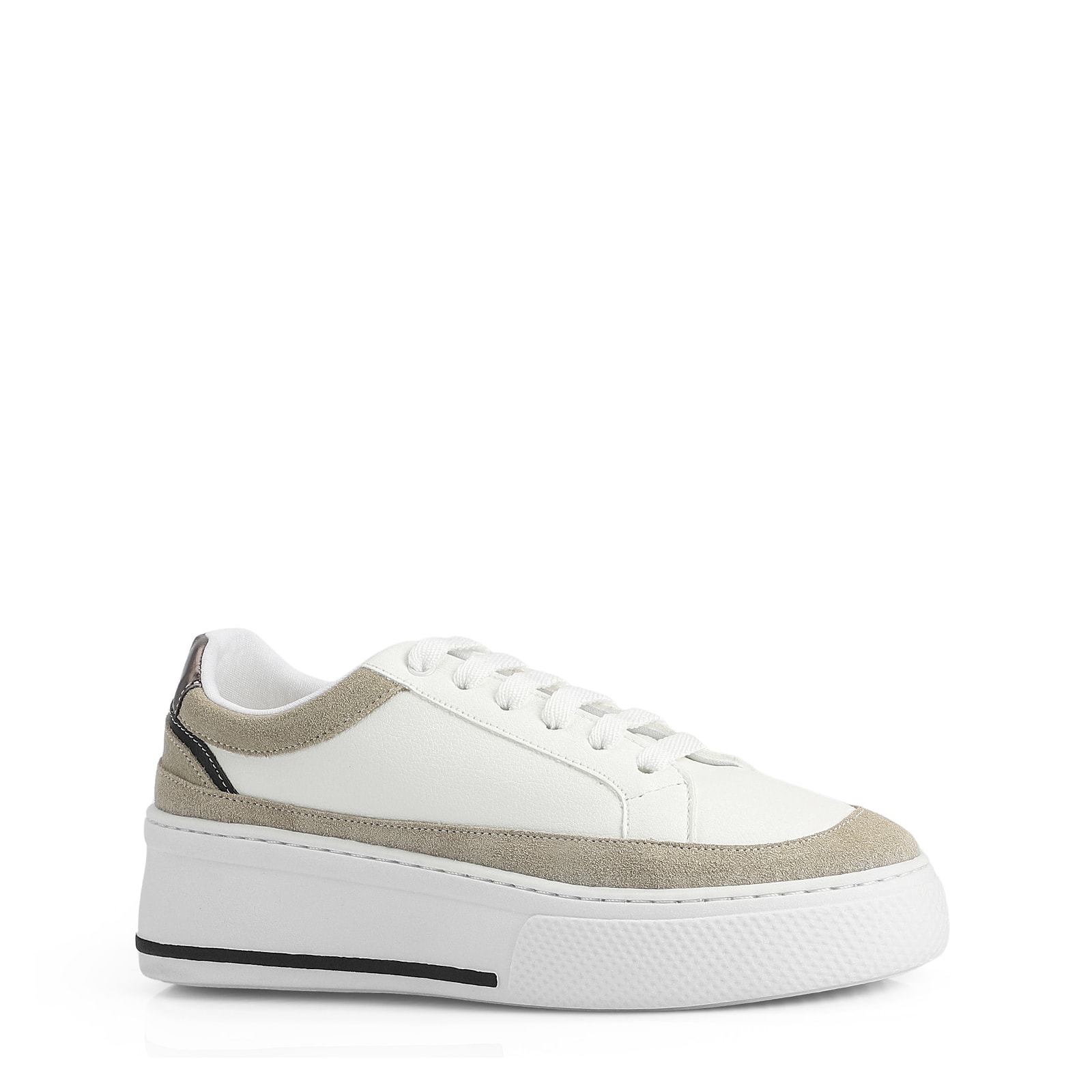 Tênis Alt Branco / Camurça Off White / Couro Pewter