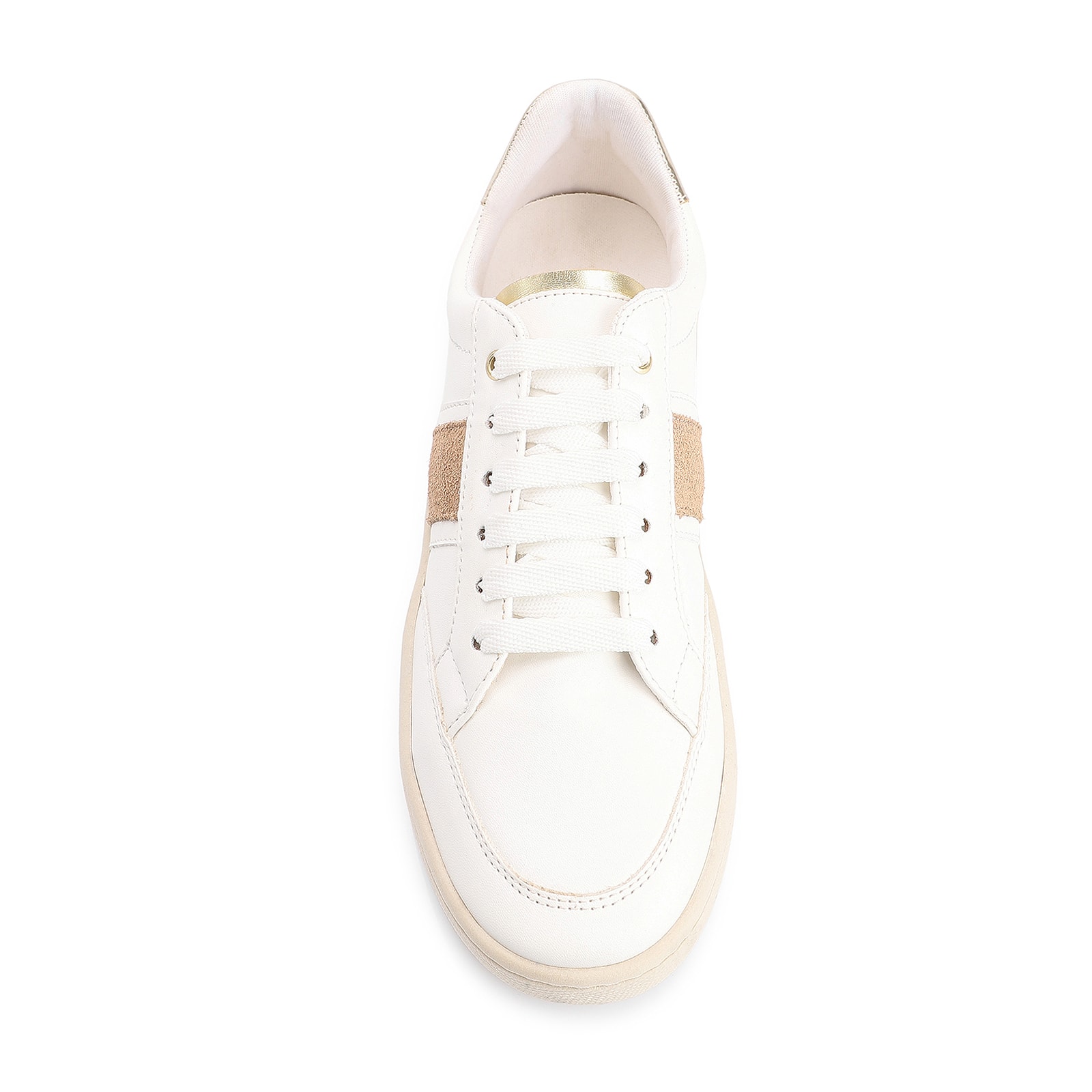 Tênis Alt Branco/Dourado/Camurça Marrom