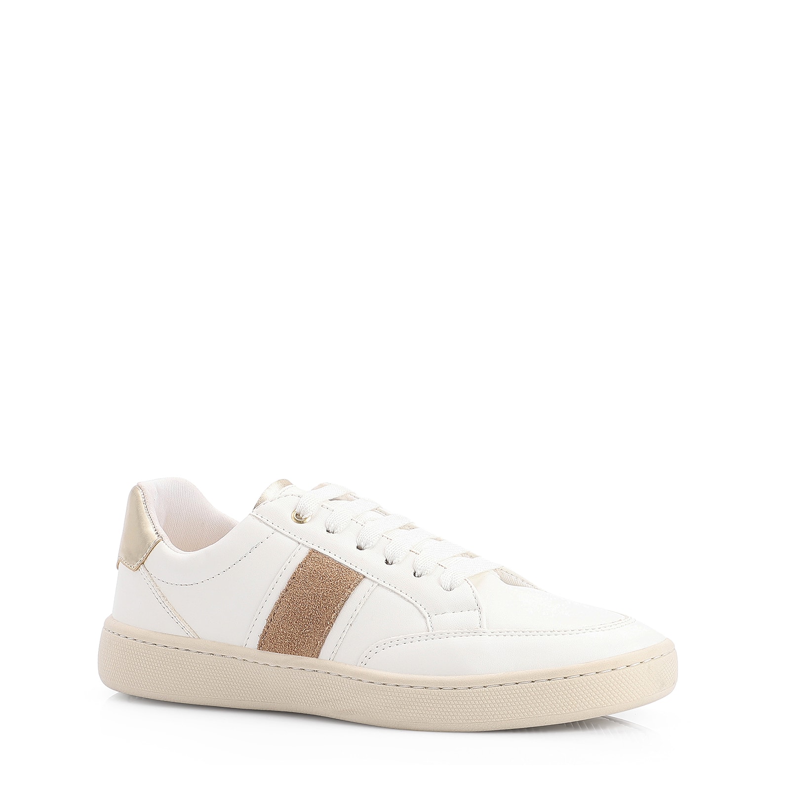 Tênis Alt Branco/Dourado/Camurça Marrom