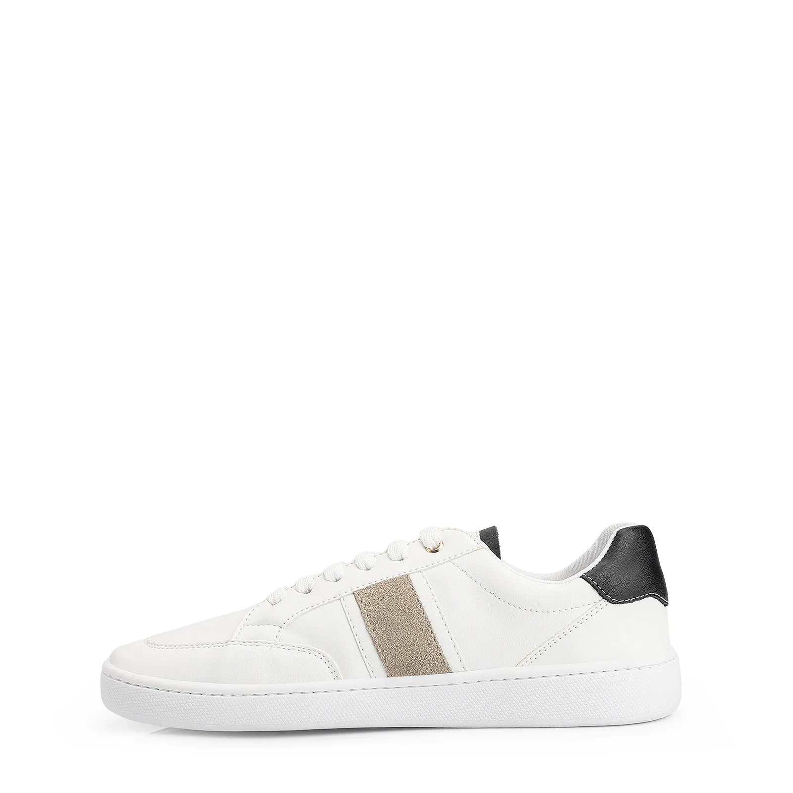 Tênis Alt Branco/Preto/Camurça Cinza
