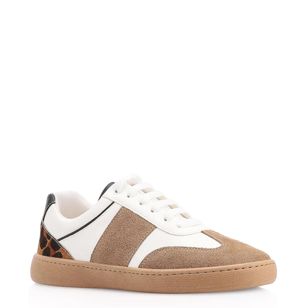 Tênis Alt Branco/Preto/Camurça Marrom/Couro Pelo Onça