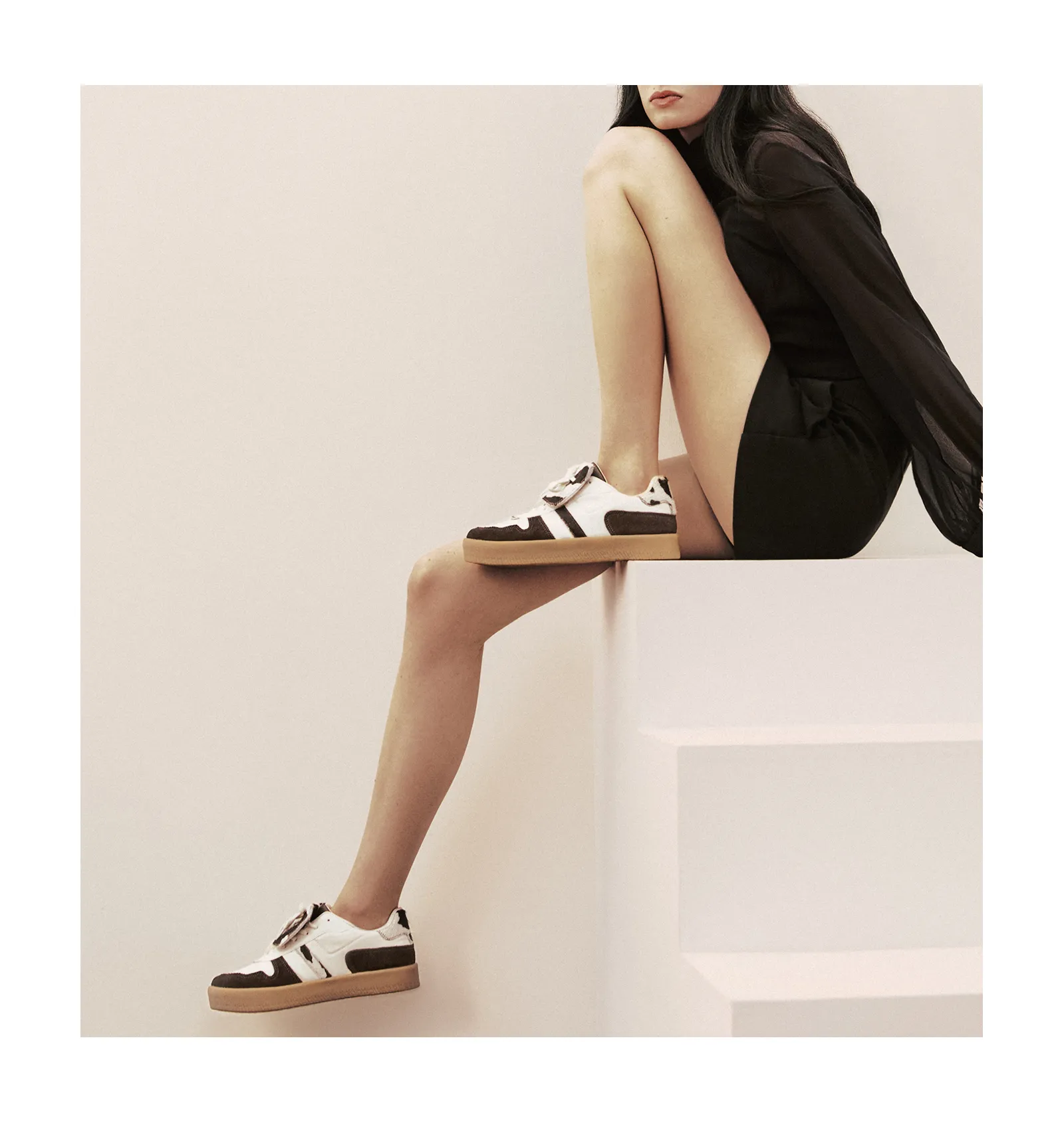 Tênis Alt Off White/Camurça Marrom/Couro Pelo Vaca