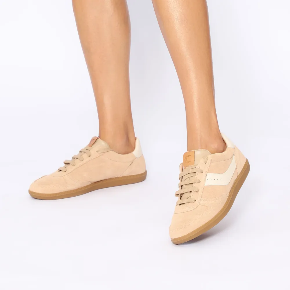 Tênis Couro Camurça Bege/Couro Off White - imagem 2