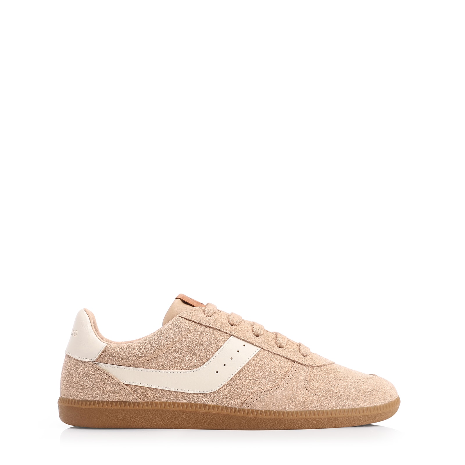 Tênis Couro Camurça Bege/Couro Off White