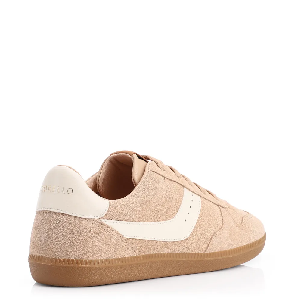 Tênis Couro Camurça Bege/Couro Off White - imagem 4