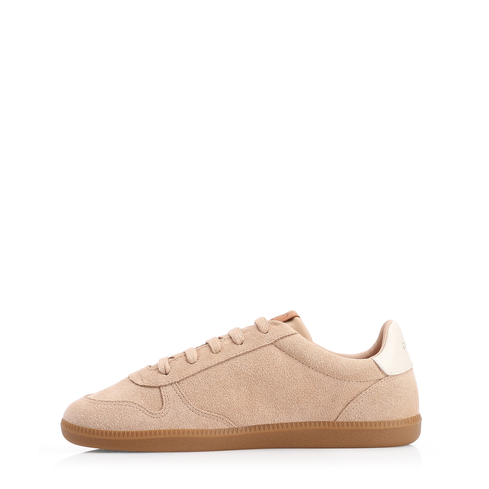 Tênis Couro Camurça Bege/Couro Off White