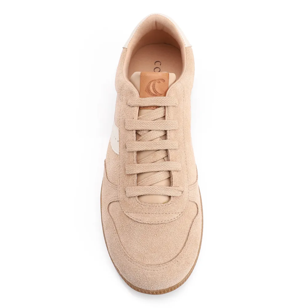 Tênis Couro Camurça Bege/Couro Off White - imagem 6
