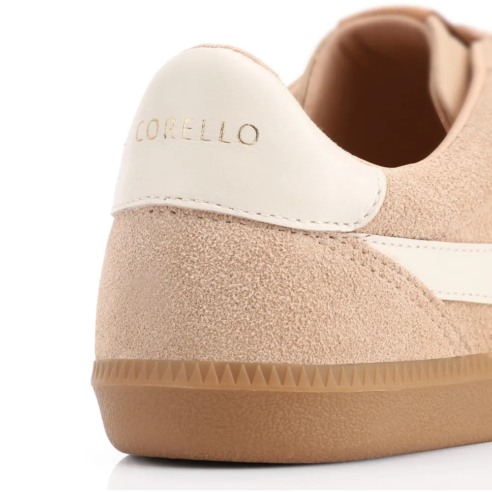 Tênis Couro Camurça Bege/Couro Off White - imagem 8