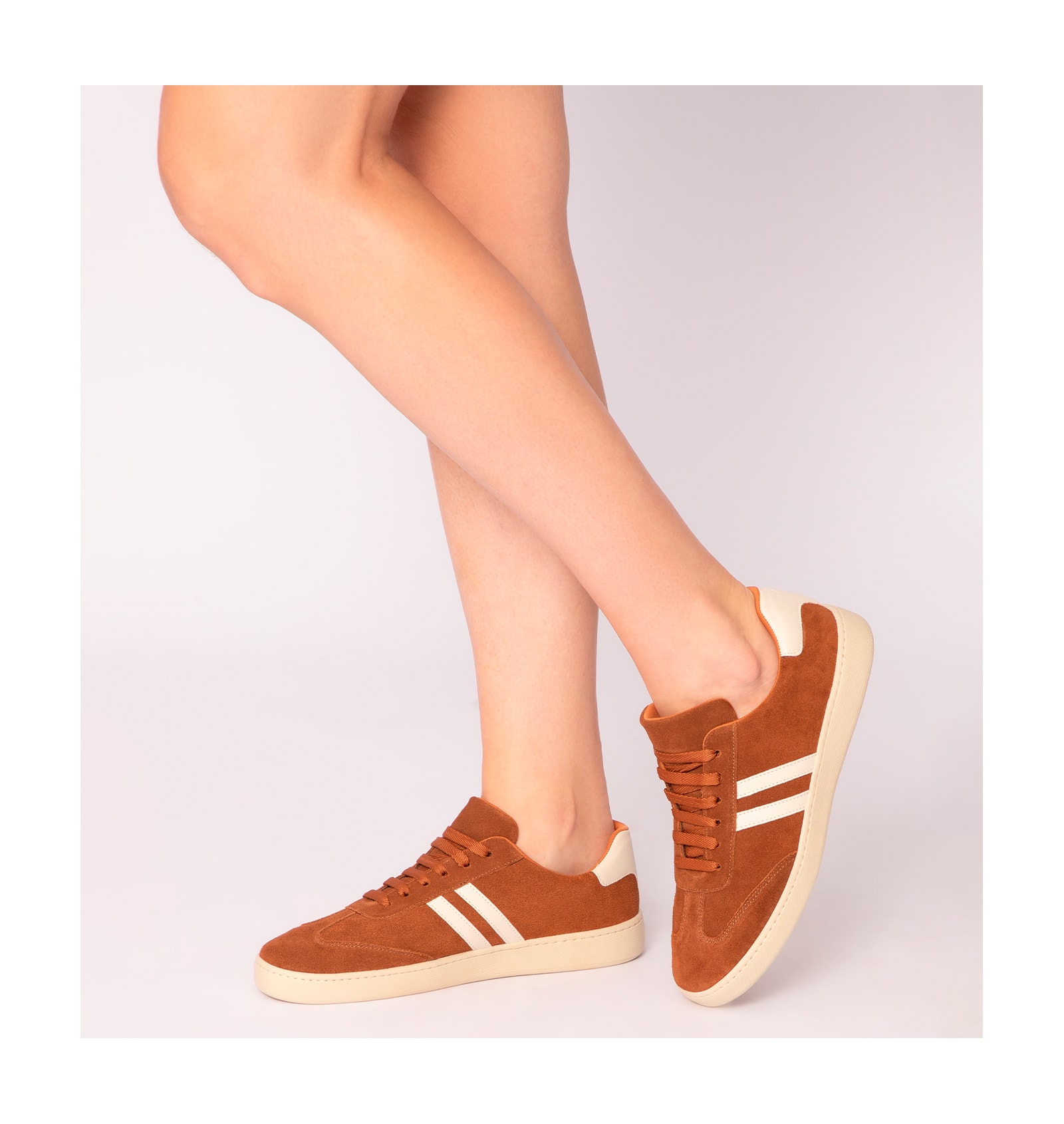 Tênis Couro Camurça Marrom/Alt Off White
