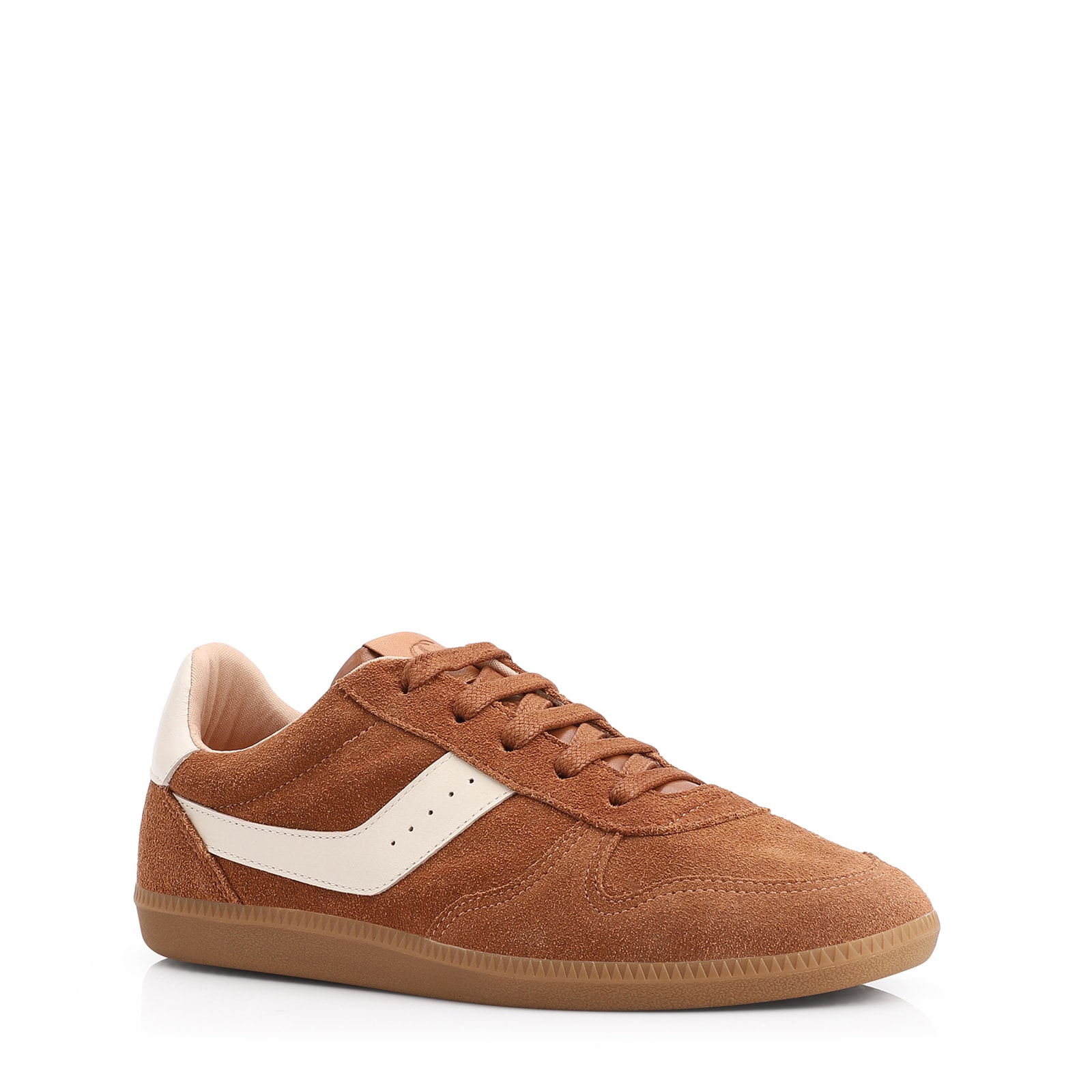 Tênis Couro Camurça Marrom/Couro Off White
