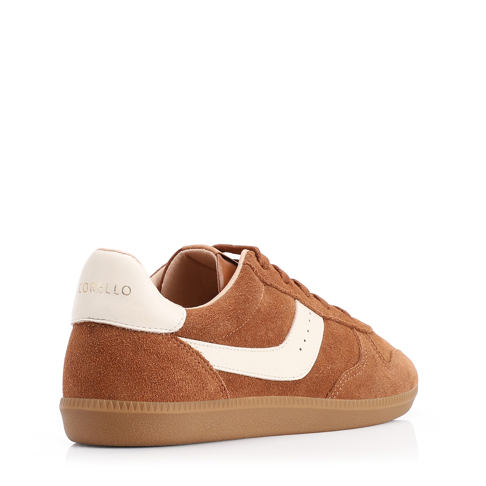 Tênis Couro Camurça Marrom/Couro Off White