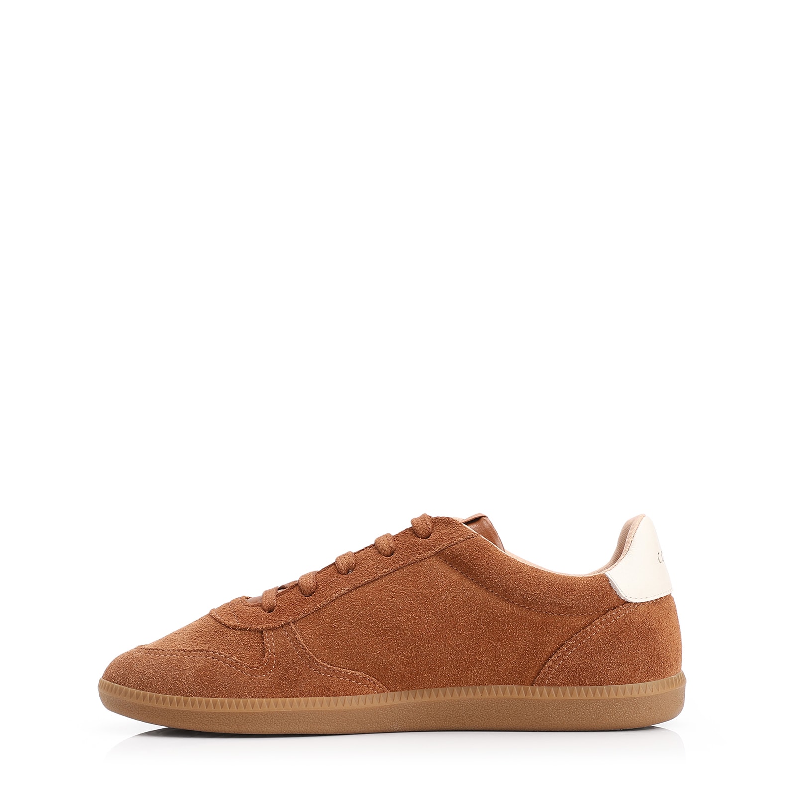 Tênis Couro Camurça Marrom/Couro Off White
