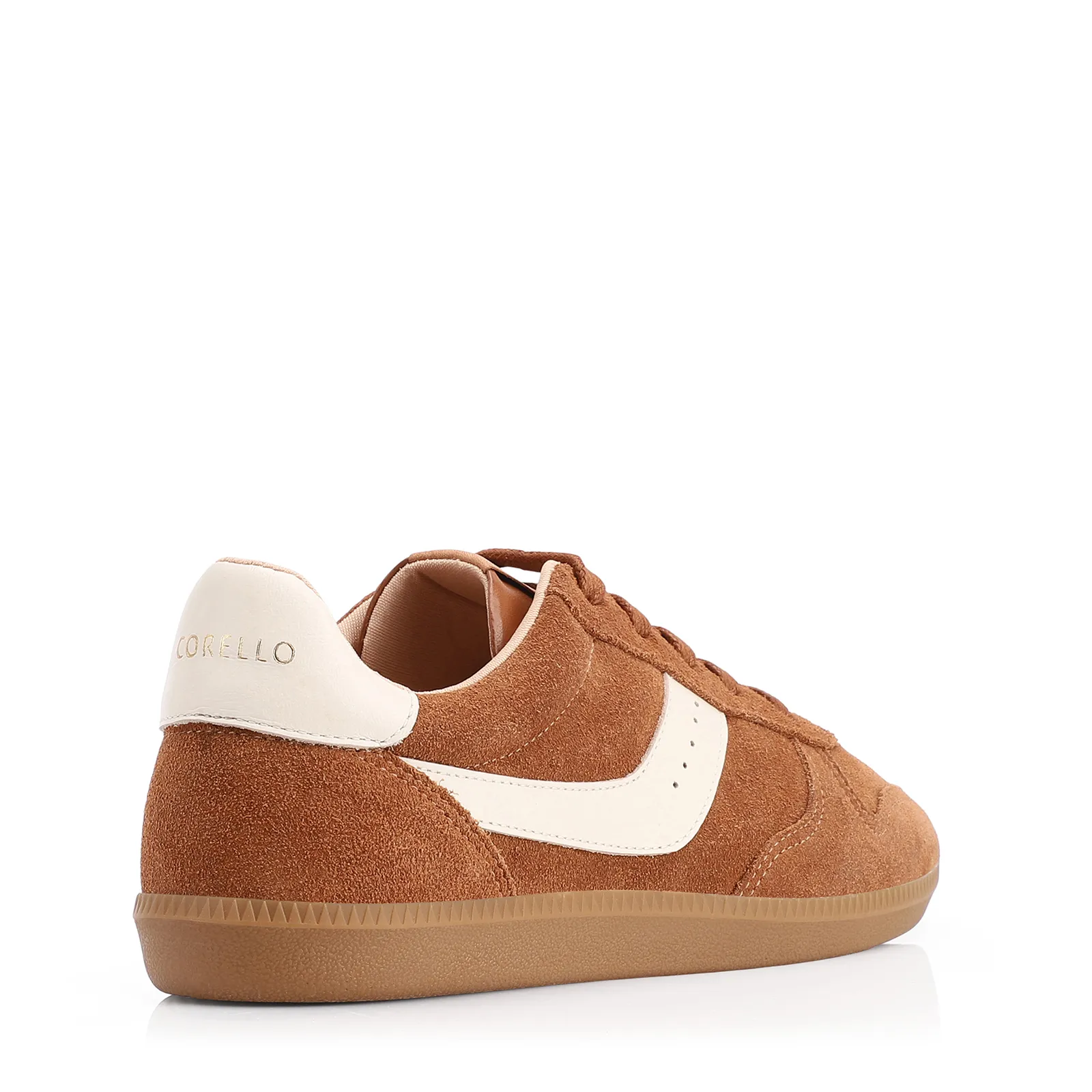 Tênis Couro Camurça Marrom/Couro Off White