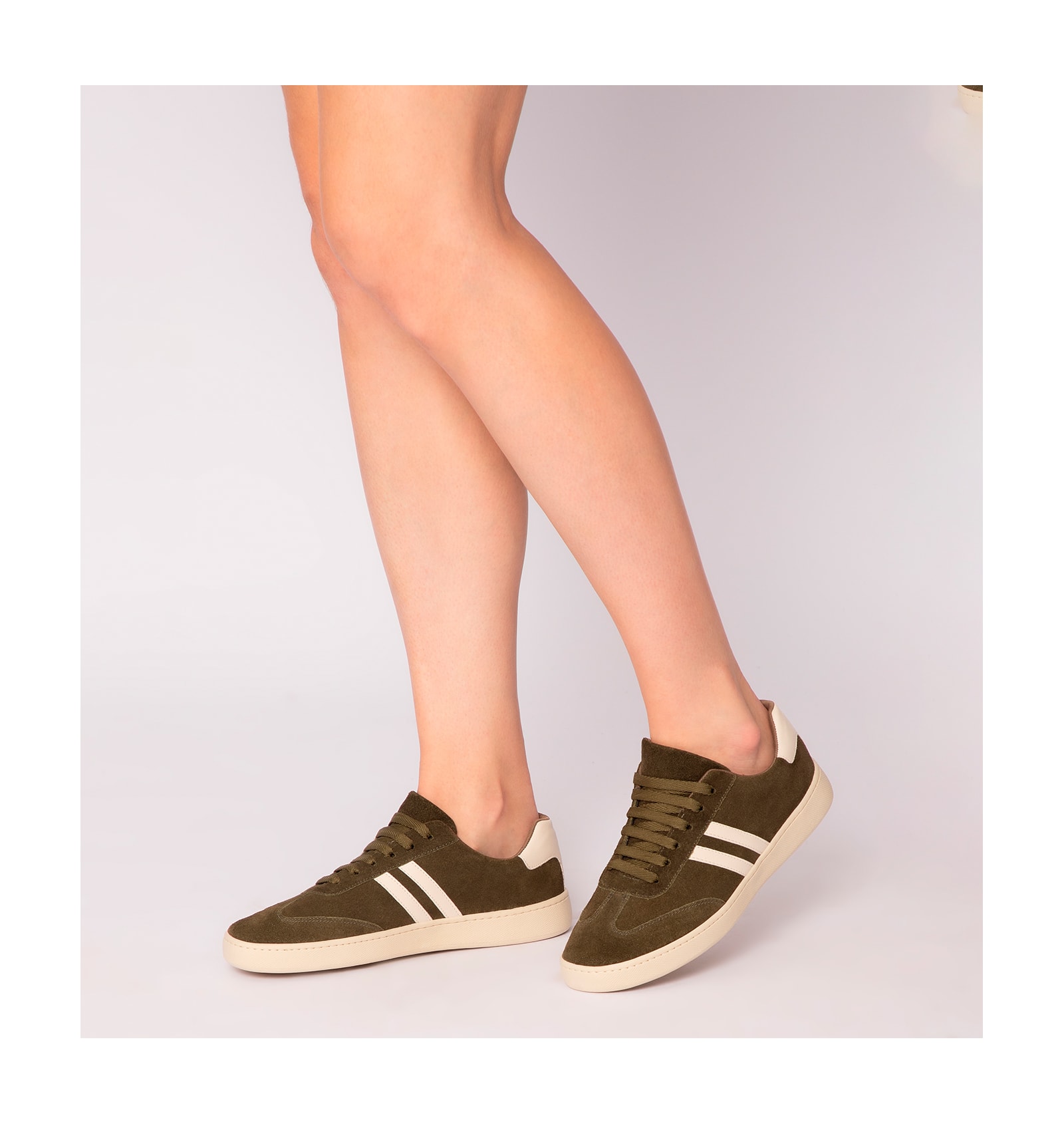Tênis Couro Camurça Verde/Alt Off White