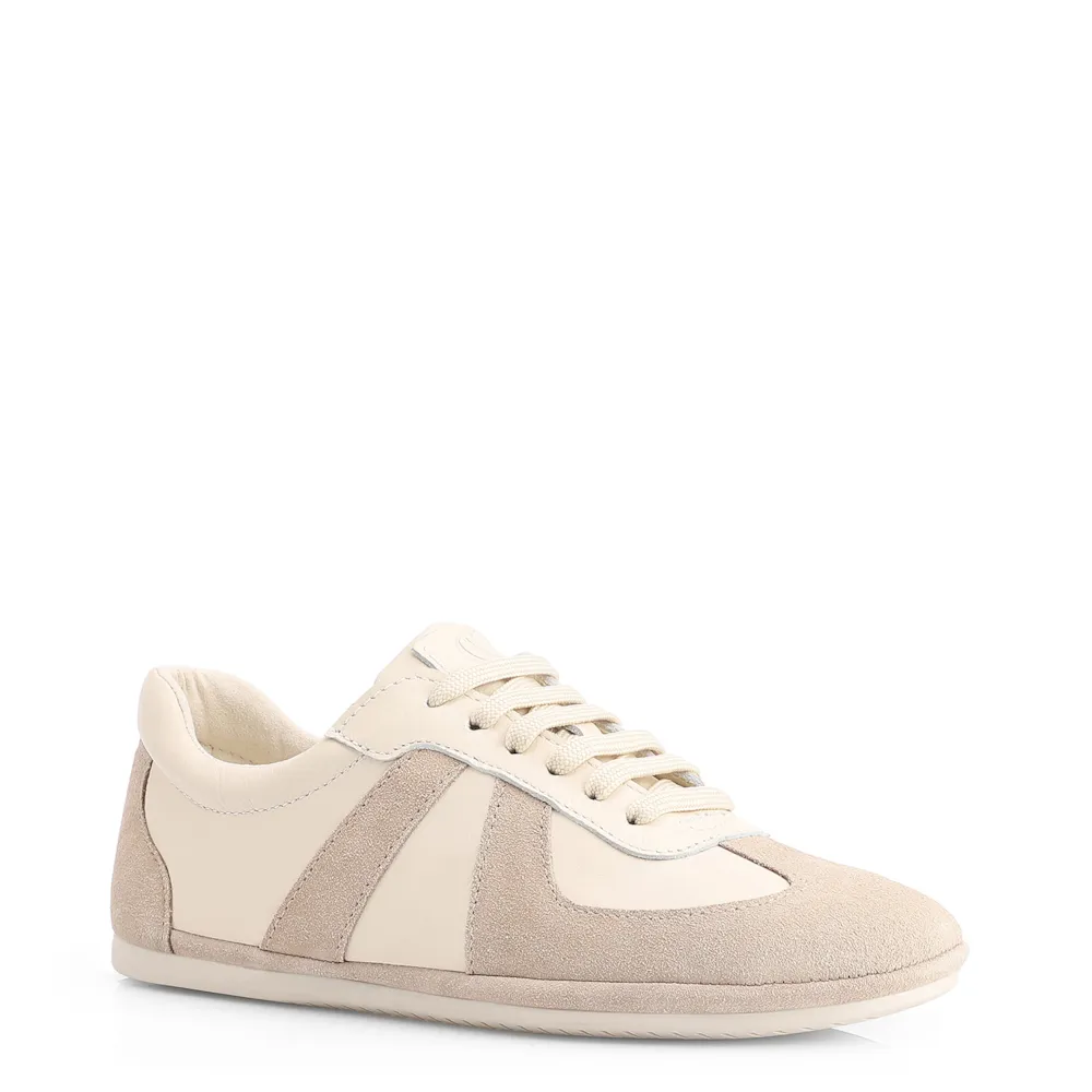 Tênis Couro Off White/Couro Camurça Cinza