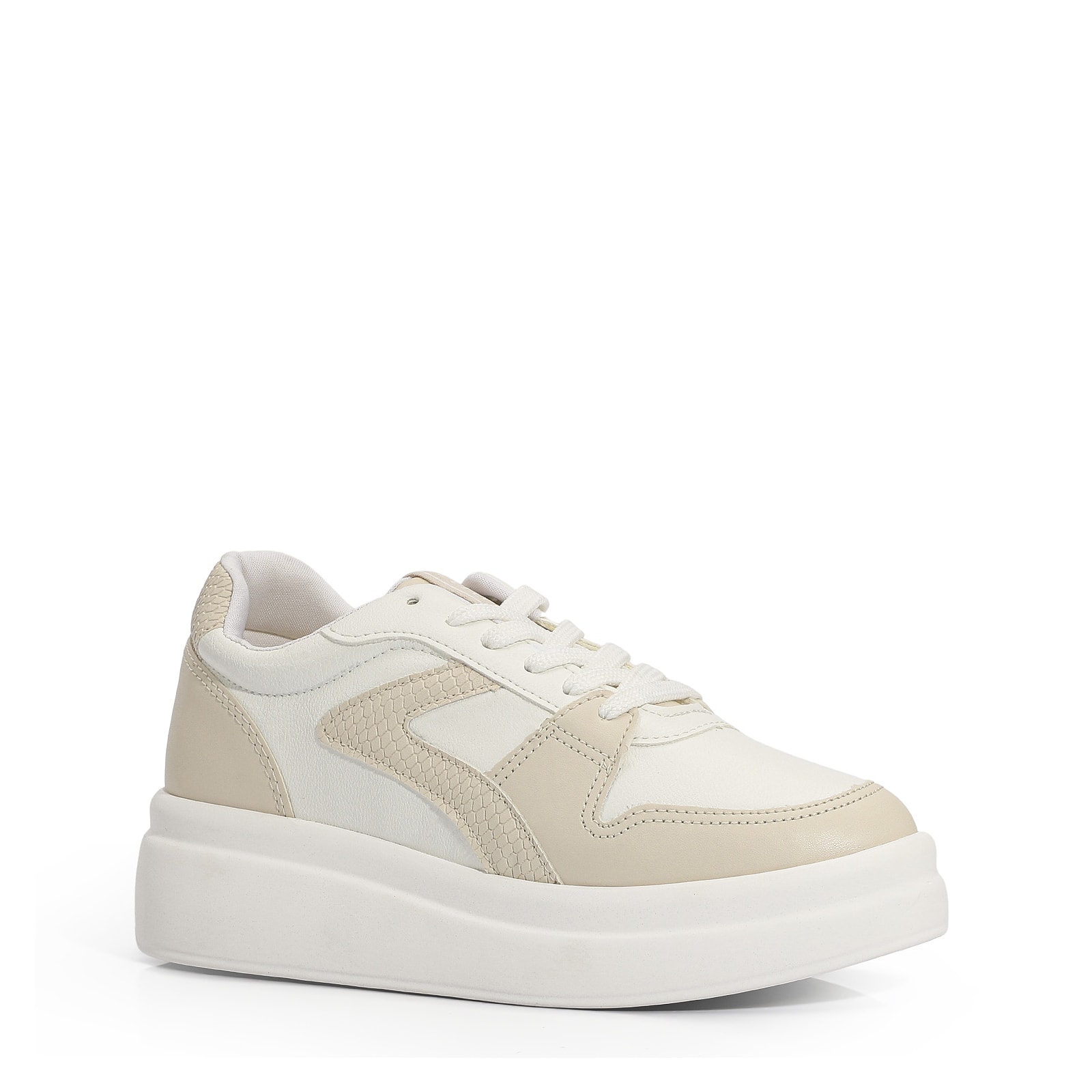 Tênis Flatform Alt Branco/Bege