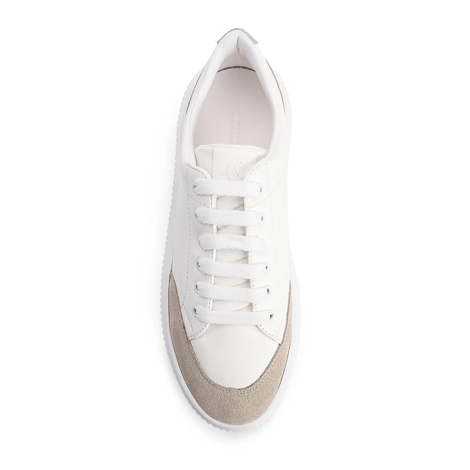 Tênis Flatform Alt Branco/Camurça Cinza