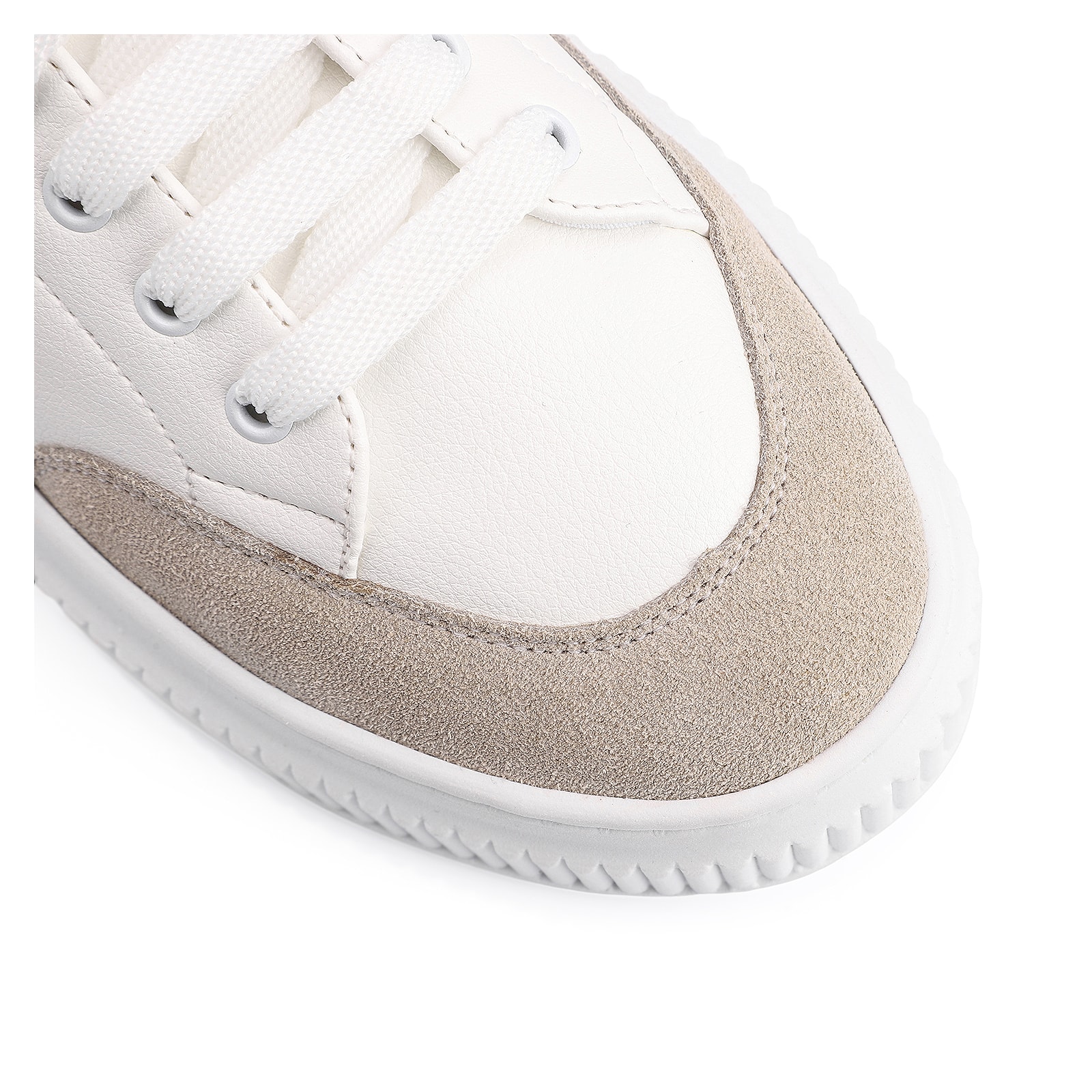 Tênis Flatform Alt Branco/Camurça Cinza