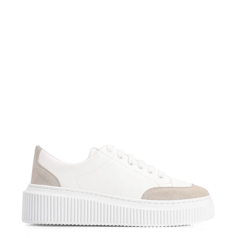 Tênis Flatform Alt Branco/Camurça Cinza - imagem 2