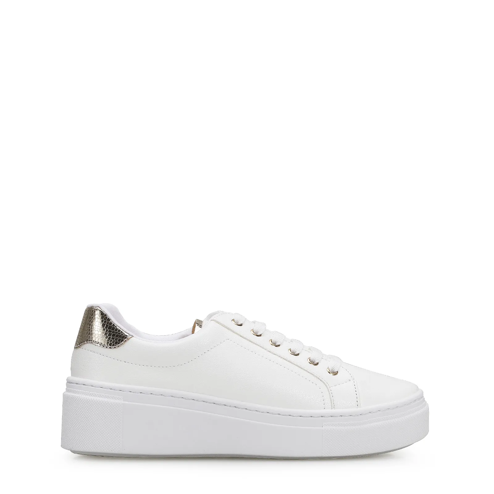 Tênis Flatform Alt Branco/Dourado