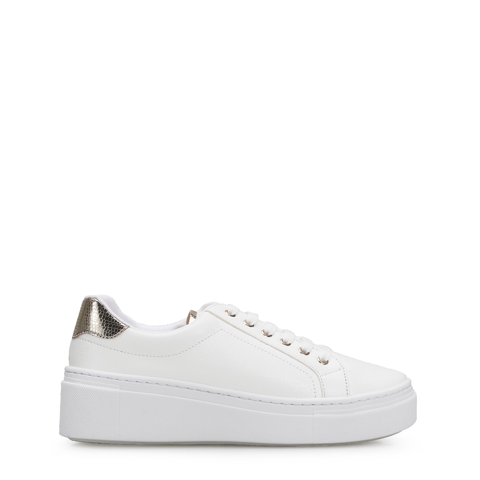 Tênis Flatform Alt Branco/Dourado