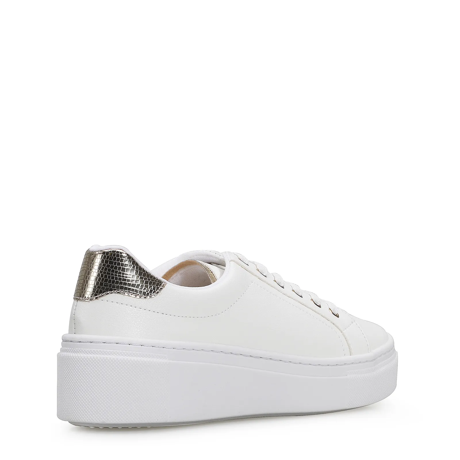 Tênis Flatform Alt Branco/Dourado