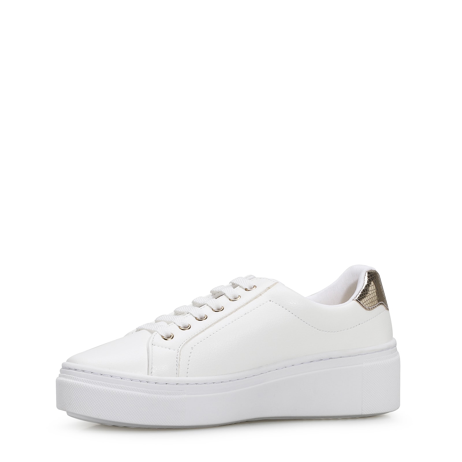Tênis Flatform Alt Branco/Dourado