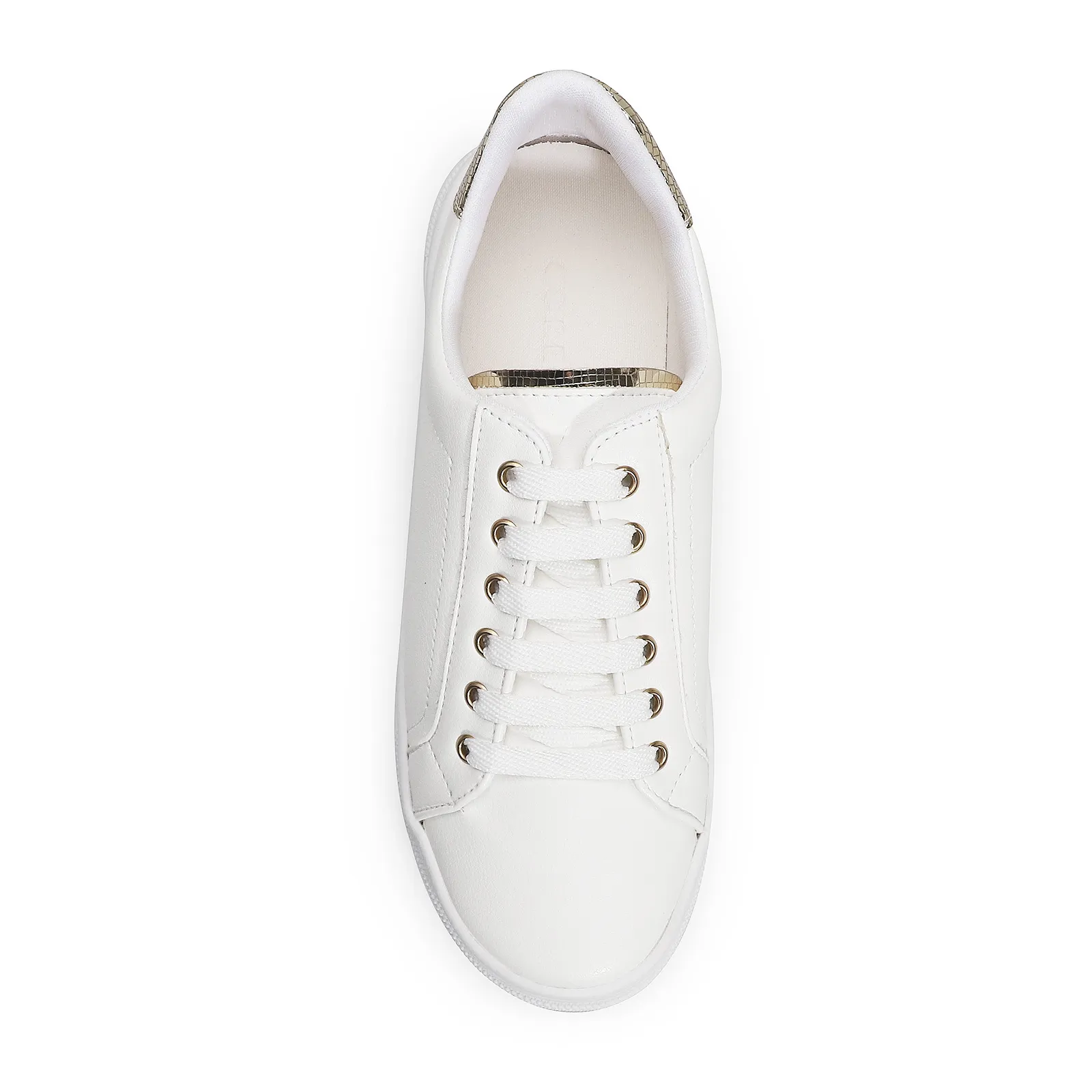 Tênis Flatform Alt Branco/Dourado