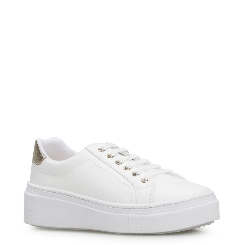 Tênis Flatform Alt Branco/Dourado