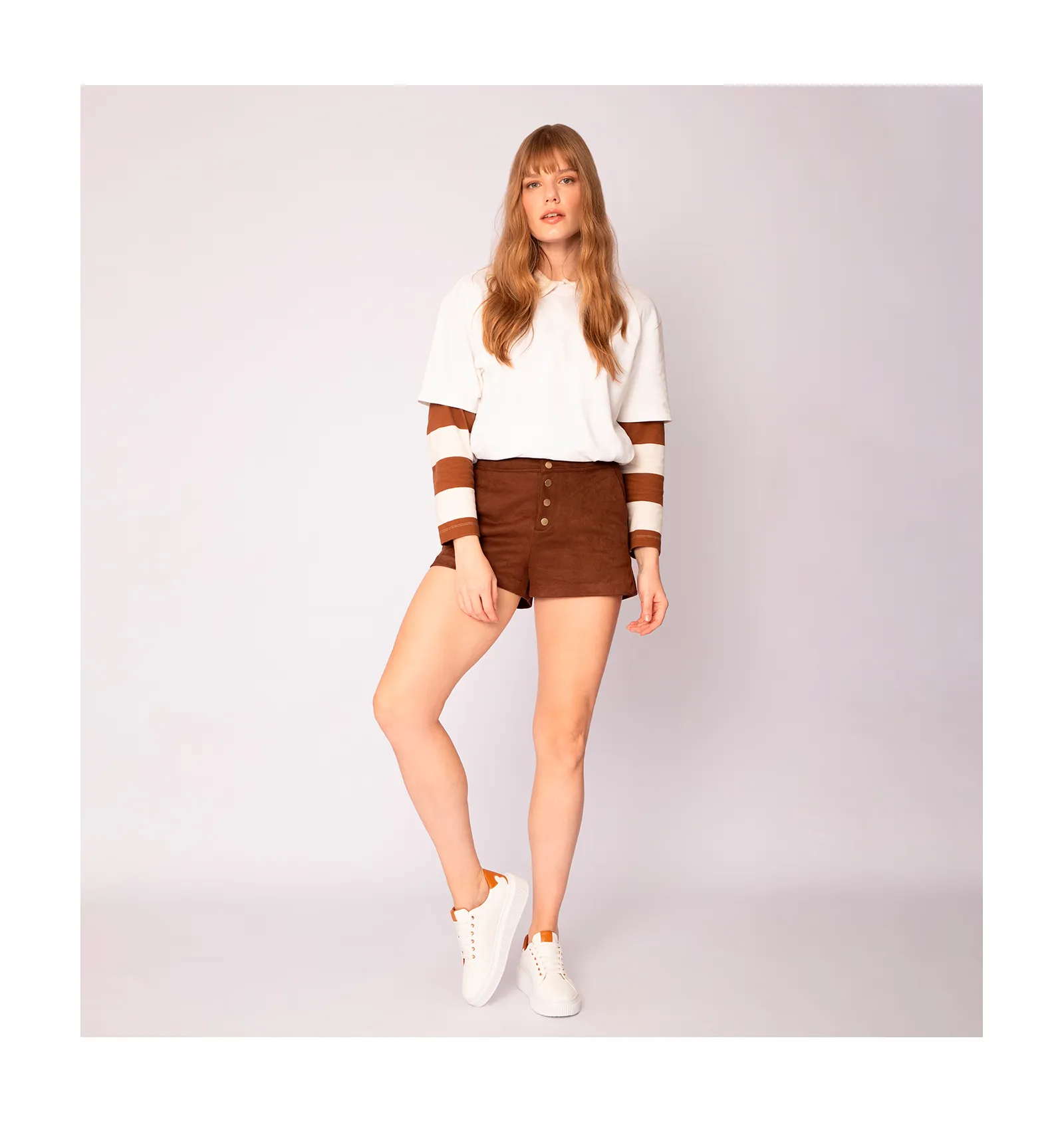 Tênis Flatform Alt Branco/Marrom