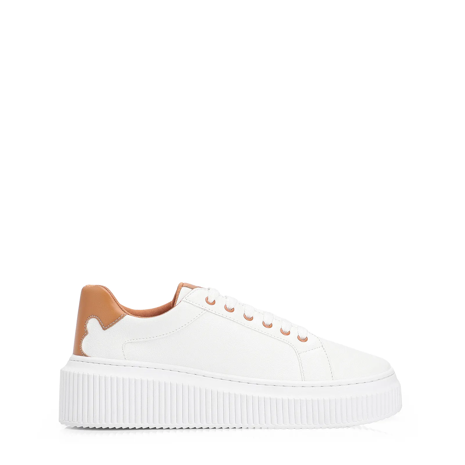 Tênis Flatform Alt Branco/Marrom
