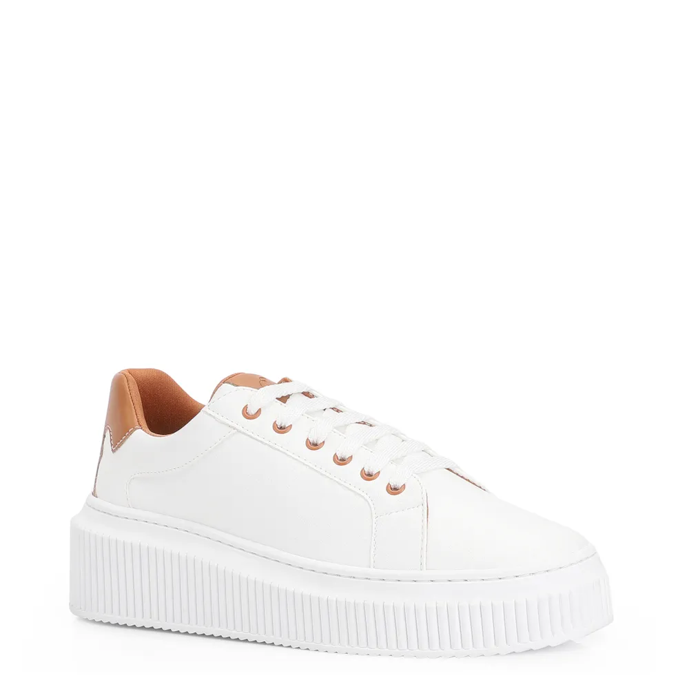 Tênis Flatform Alt Branco/Marrom