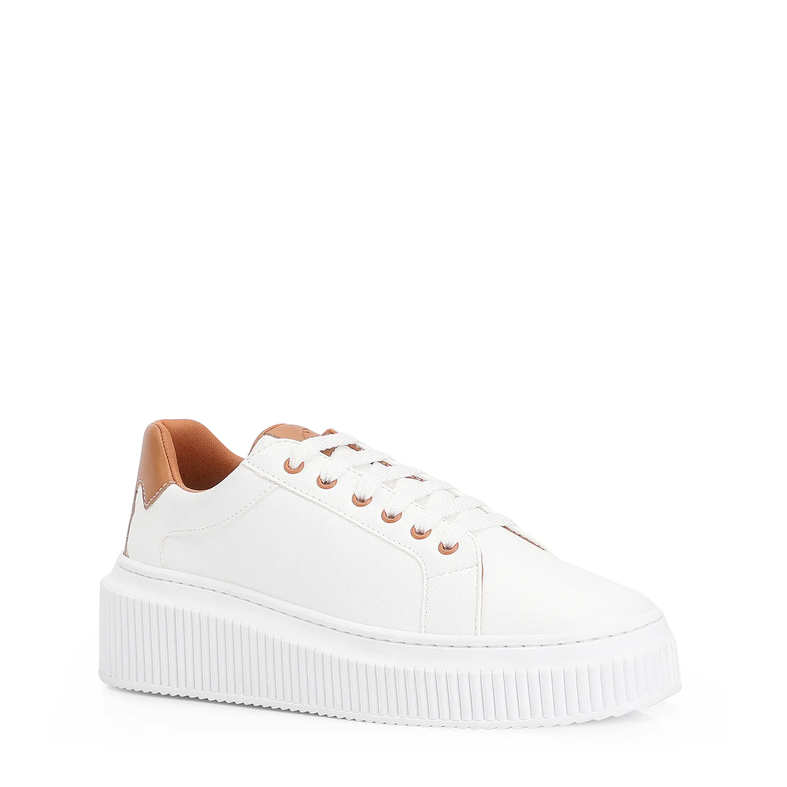 Tênis Flatform Alt Branco/Marrom