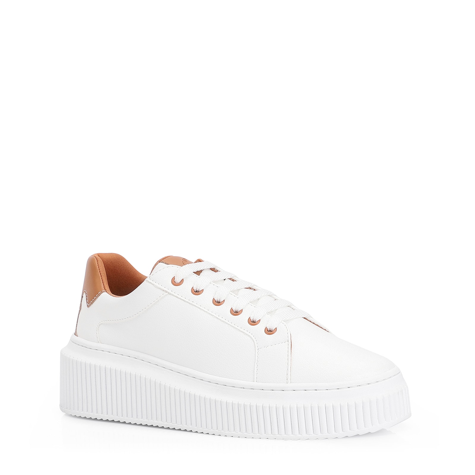 Tênis Flatform Alt Branco/Marrom