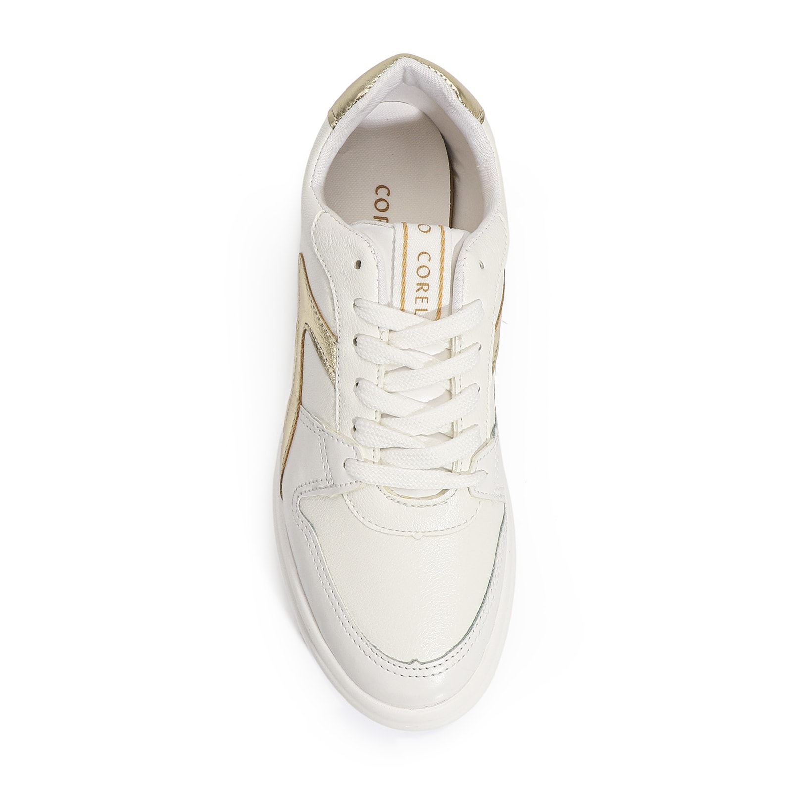 Tênis Flatform Alt Branco/Ouro