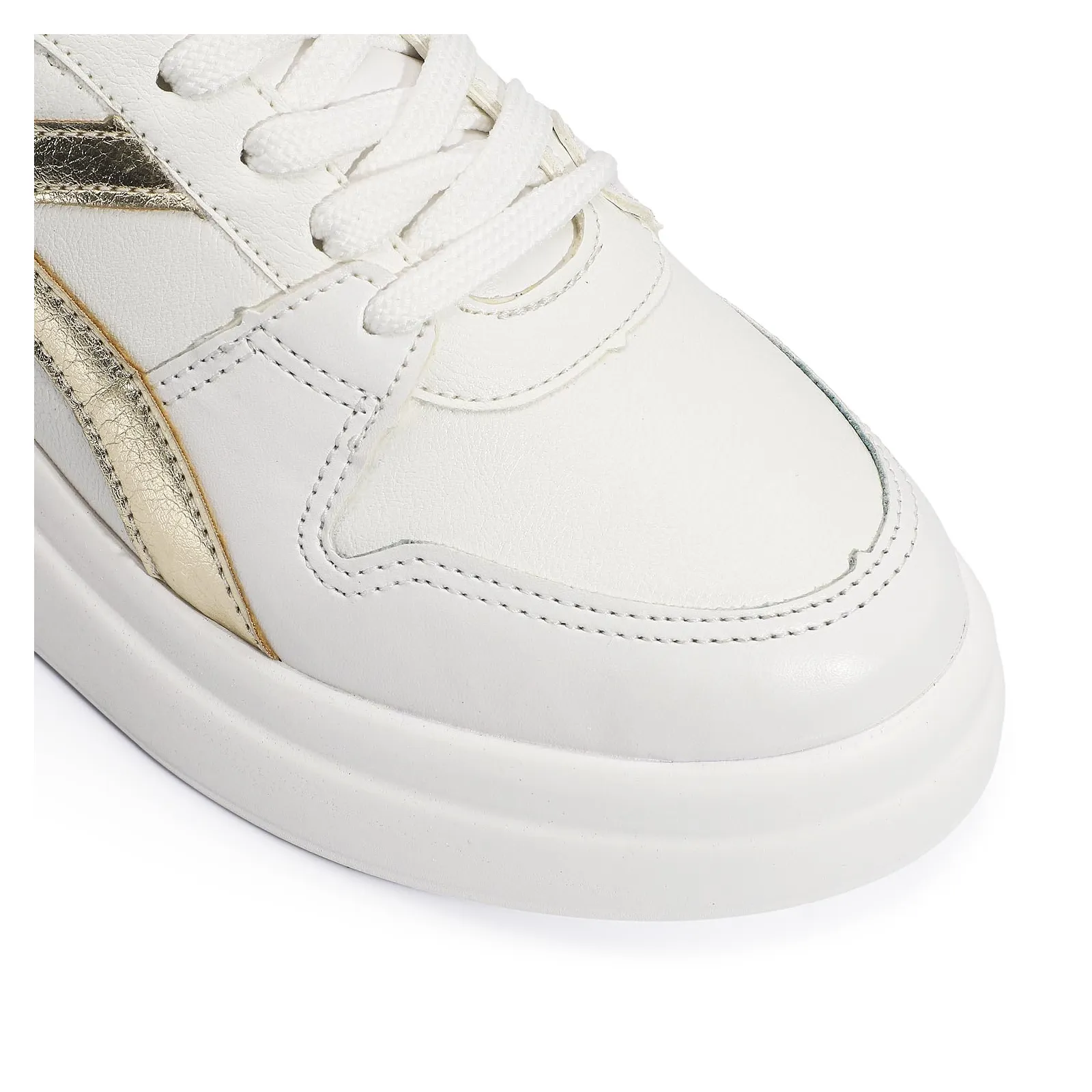 Tênis Flatform Alt Branco/Ouro