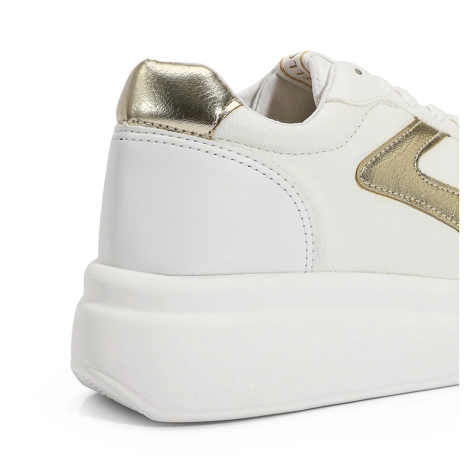 Tênis Flatform Alt Branco/Ouro