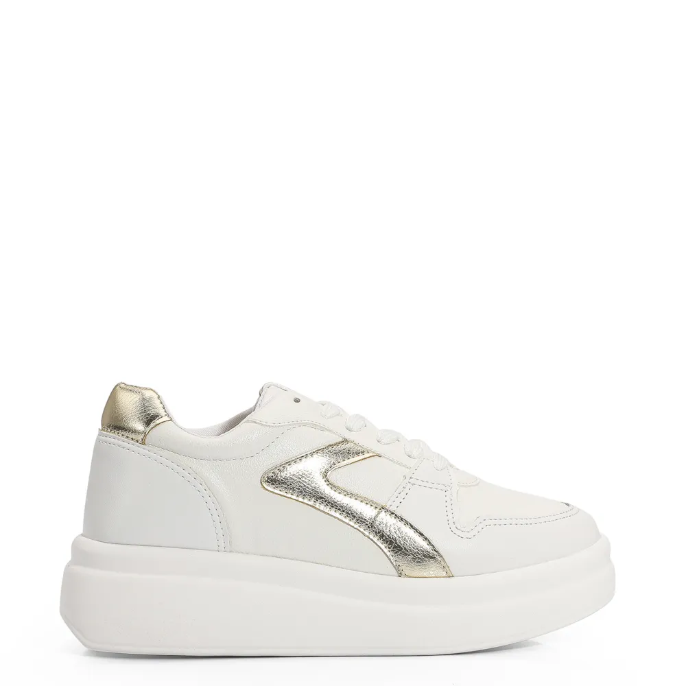Tênis Flatform Alt Branco/Ouro - imagem 2