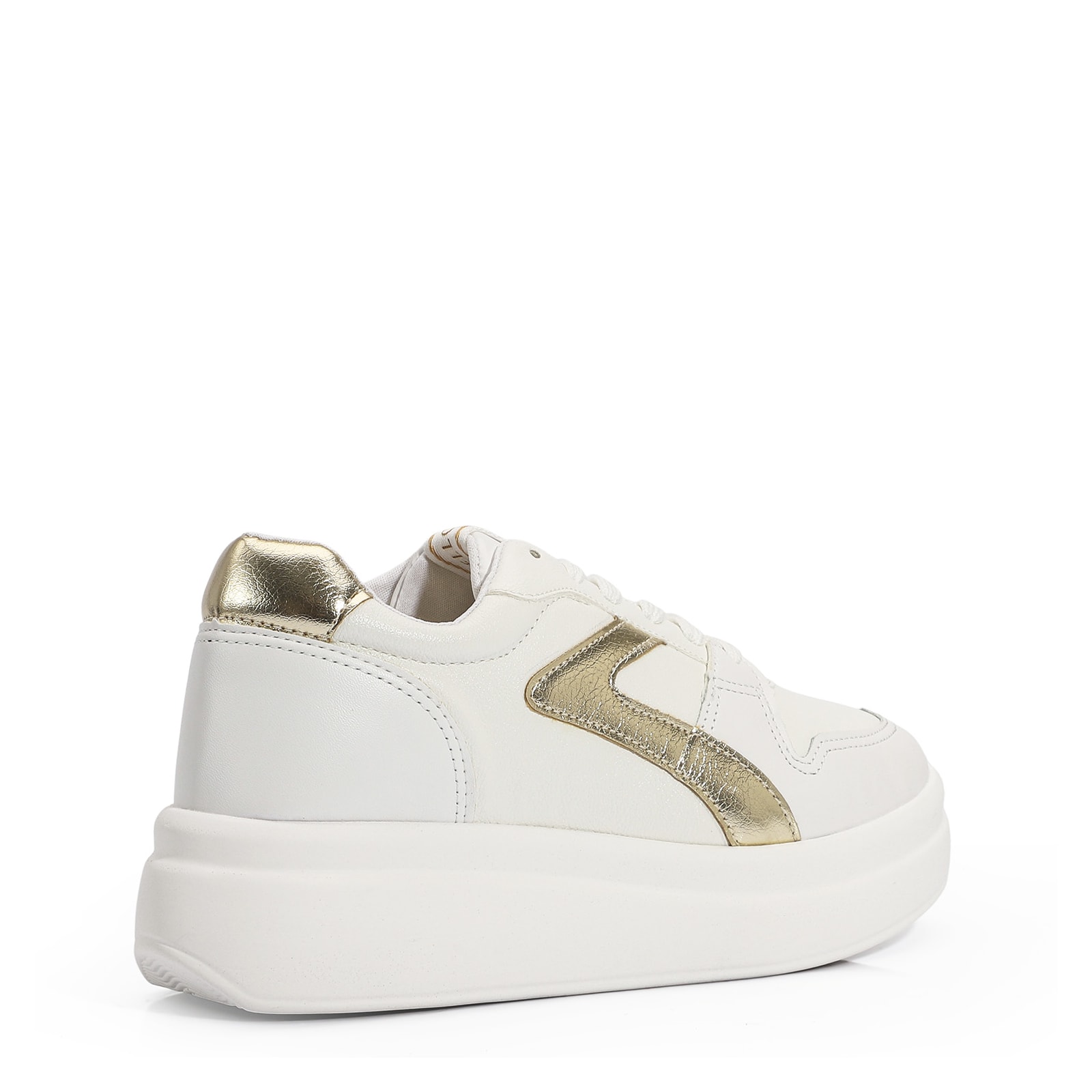 Tênis Flatform Alt Branco/Ouro