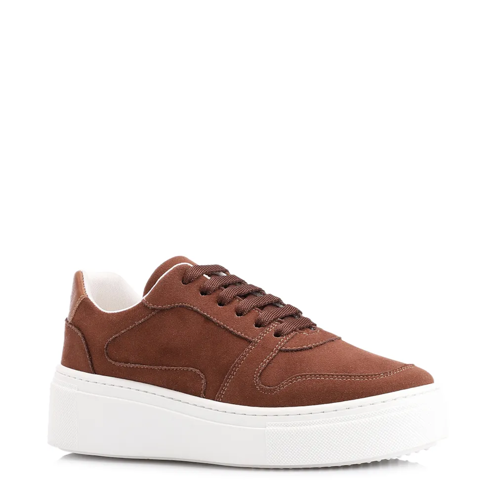 Tênis Flatform Alt Camurça Marrom Escuro