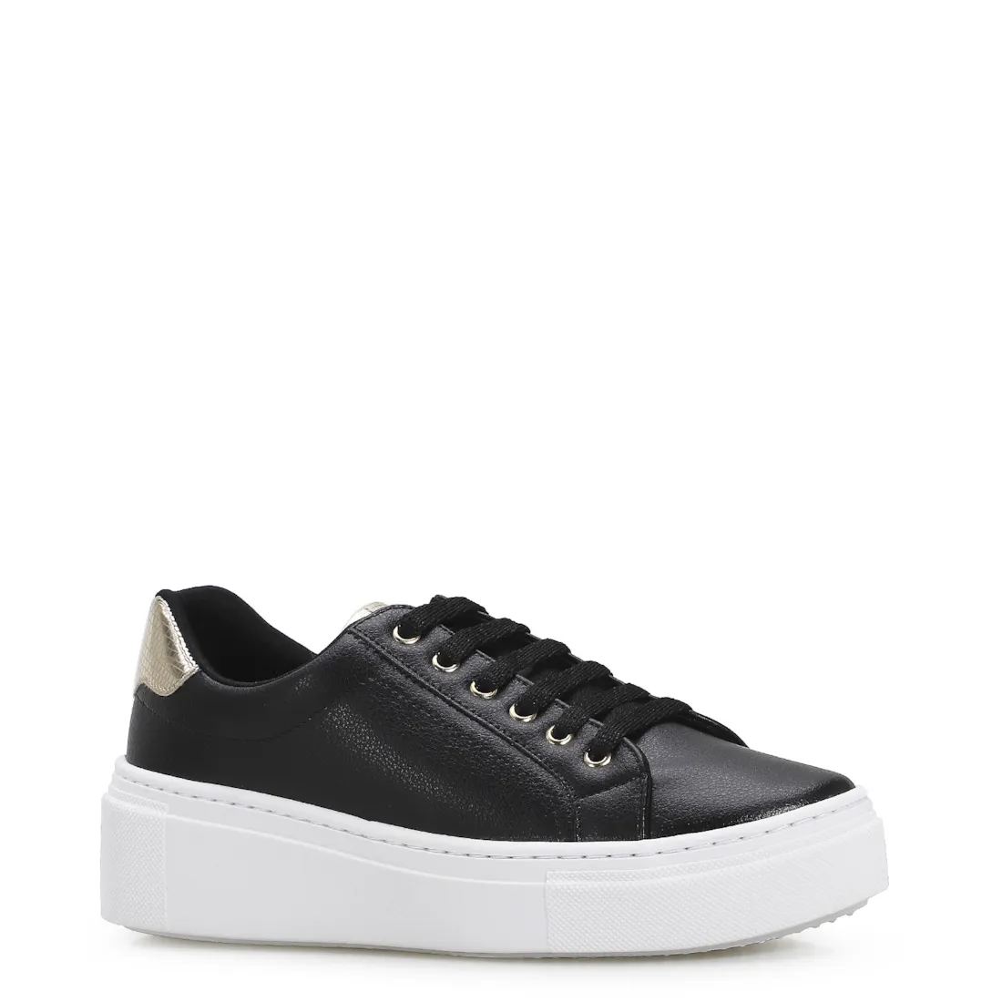 Tênis Flatform Alt Preto/Lezard Dourado